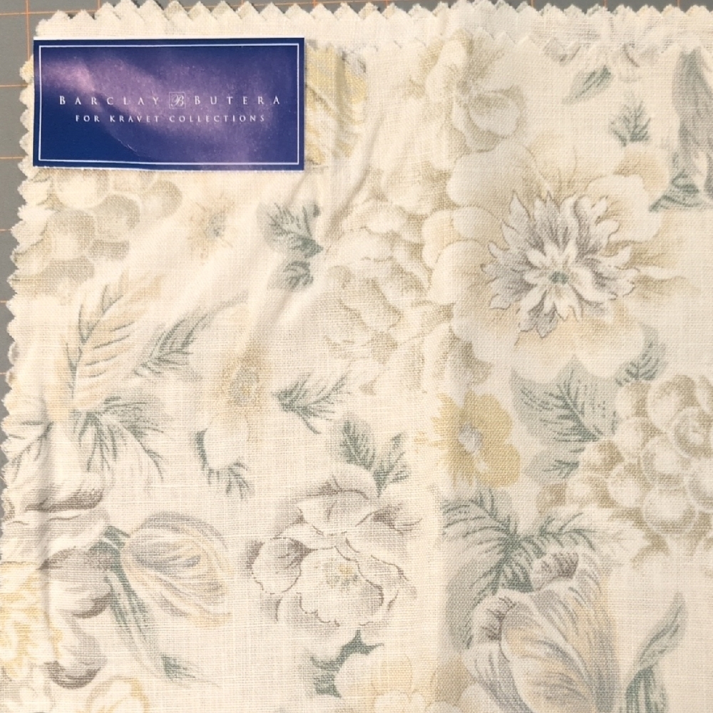 Barclay Butera 100% Linen Fabric in Cream, Grey and Taupe - 1 piece 22" x 22"